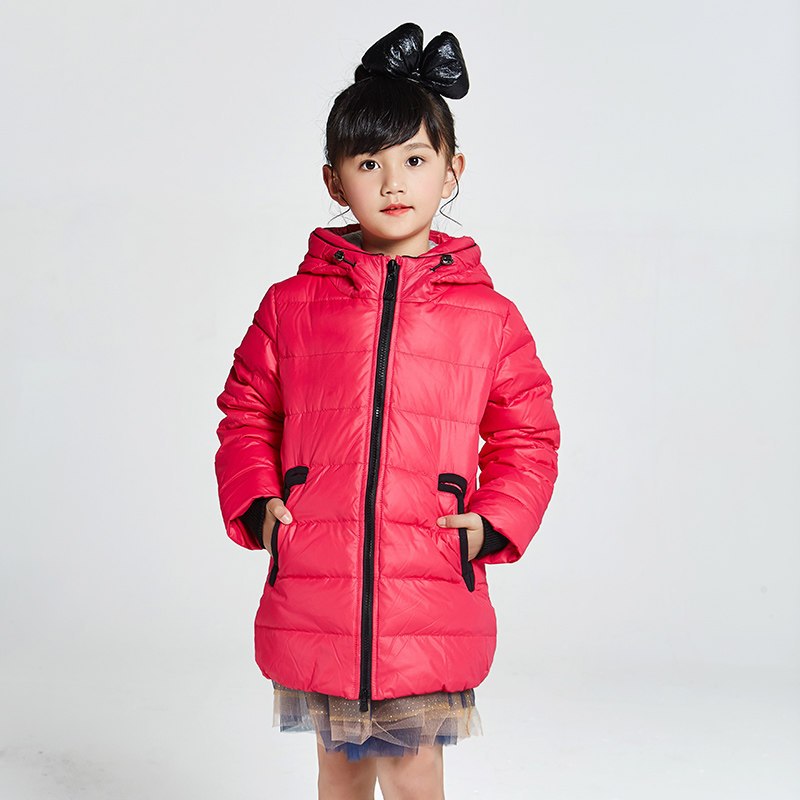 千仞岗新品童装中长款羽绒服带帽加厚韩版童装外套20853 130cm 123/017