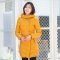 千仞岗2017秋冬新品羽绒服女中长款连帽修身显瘦韩版简约冬装1838 170/L 330黄色