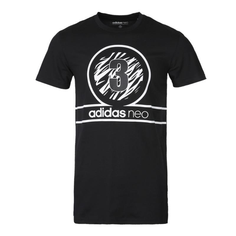 adidasneo阿迪休闲2018男子MTEEANML圆领短T恤_2 XXXL码 黑