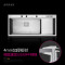 阿萨斯大型欧式4MM加厚304不锈钢手工水槽套餐单槽厨房洗菜盆水池 11850T-9件套-不含龙头