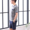 2018纯棉短袖短裤男士睡衣 夏季可外穿男式爸爸休闲家居服男 夏天全棉中老年人居家服套装7806 L码 1号款