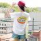 韩都衣舍2018夏装新款女装韩版学生宽松印花圆领短袖T恤KY10739湲 XS 白色