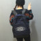 港风书包女韩版原宿ulzzang高中学生街拍复古双肩包ins情侣背包_8 藏蓝色