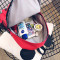 可爱双肩包大小款帆布男女中小学生卡通书包初中生大容量旅行背包_8 玫红小号
