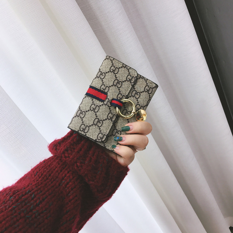 钱包女短款欧美复古新款韩版时尚圆环扣百搭钱夹薄款卡夹 GD
