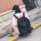 新款韩版原宿ulzzang双肩包女百搭高中学生校园书包大容量男背包_7 黑色大号