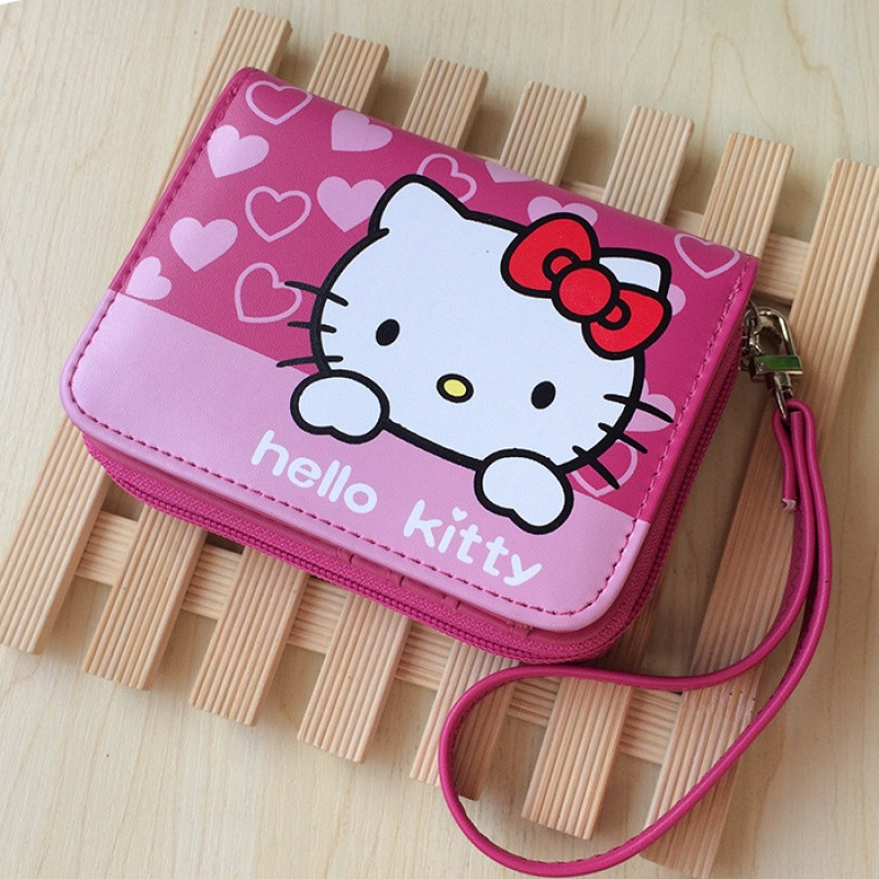 儿童钱包短款拉链可爱男女孩卡通学生动漫米奇hellokitty钱包_4 爱心kitty精巧版