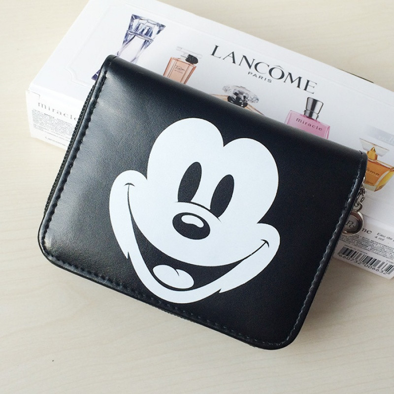 儿童钱包短款拉链可爱男女孩卡通学生动漫米奇hellokitty钱包_4 黑色米奇