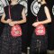 香港铆钉双肩包女韩版潮2018新款迷你小包百搭徽章包休闲背包 红色小号