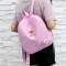 原宿迷你双肩包韩国ulzzang软妹帆布书包中学生女日系小背包_11 粉色爱心送小丸子徽章