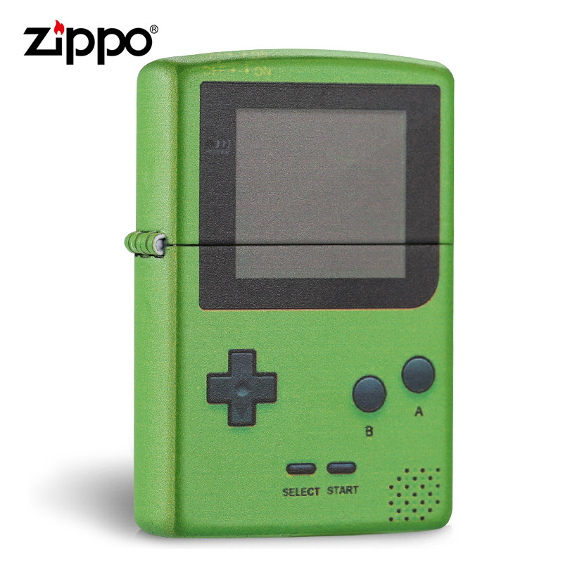 zippo正版打火机原装纯铜煤油防风复古经典游戏机创意正品打火机 绿色