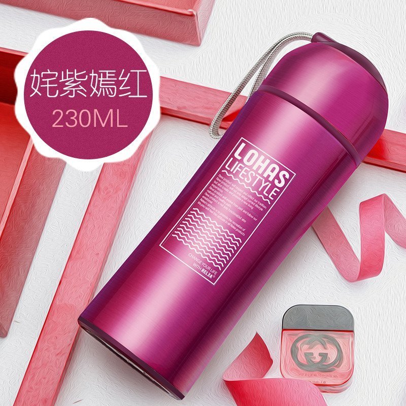 物生物(RELEA)COCO保温杯+男女士过滤茶杯便携不锈钢真空创意直身水杯子 姹紫嫣红