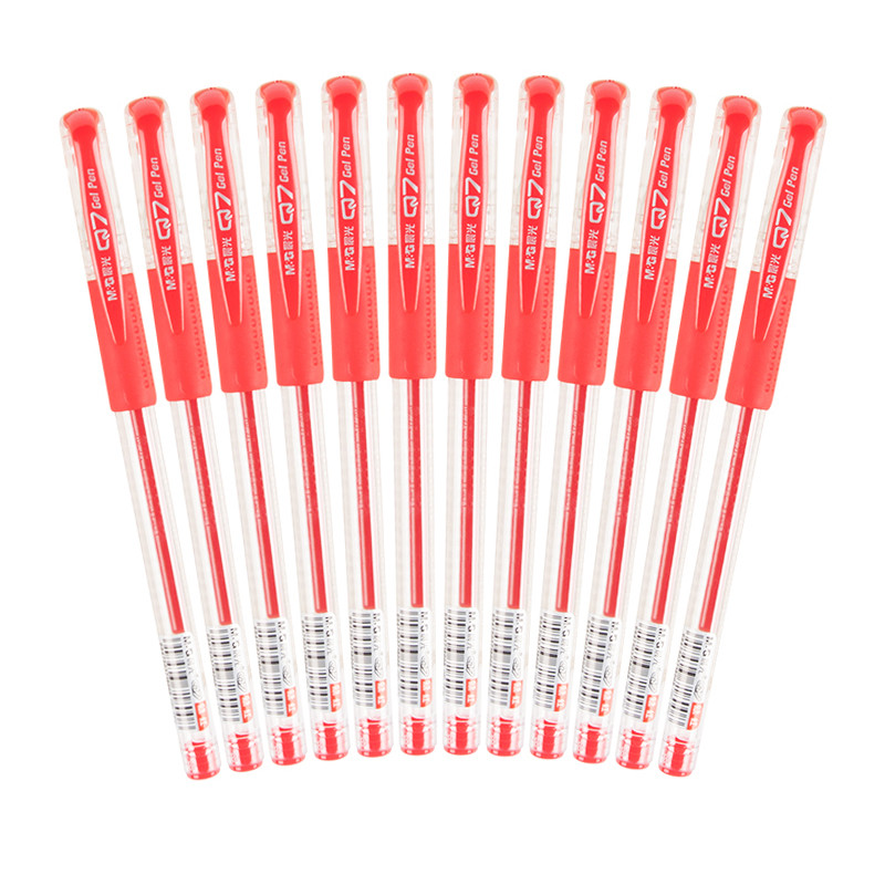 晨光(M-G)Q7红色0.5mm经典中性笔签字笔水笔 12支/盒 10盒装 红色