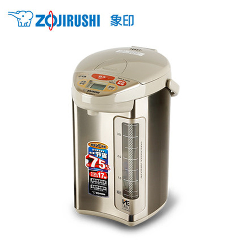 日本象印(ZO JIRUSHI) 原装进口双层VE真空保温热水壶电热水瓶CV-DSH40C(XA)不锈钢色