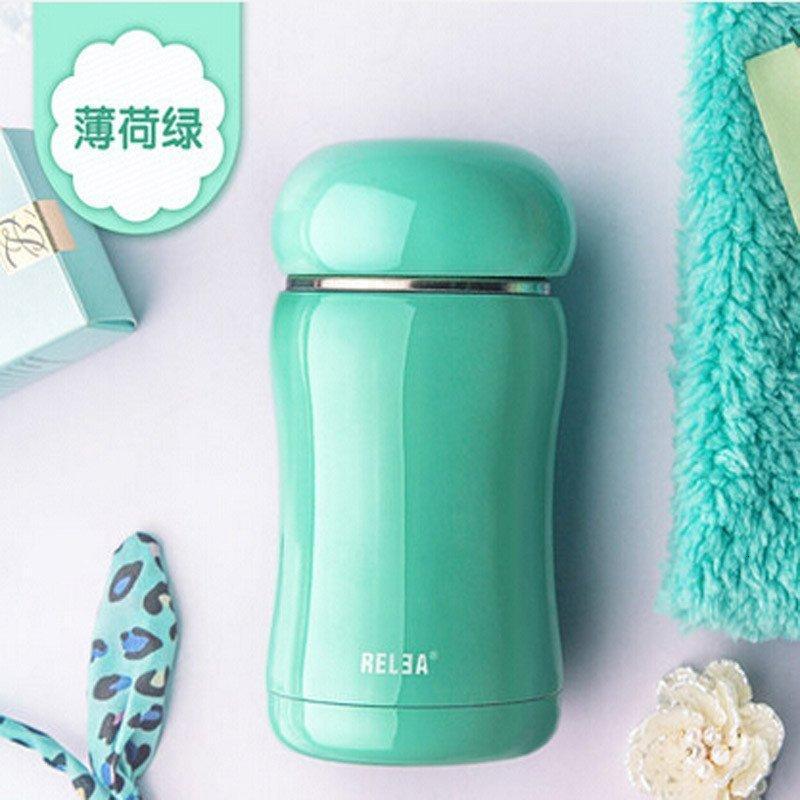 物生物(RELEA)保温杯不锈钢水杯创意可爱水杯子男女士学生儿童泡茶杯_1_0 薄荷绿
