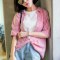 韩都衣舍2018夏装新款女装韩版拼接假两件条纹衬衫女HO9036魭 M 红色A
