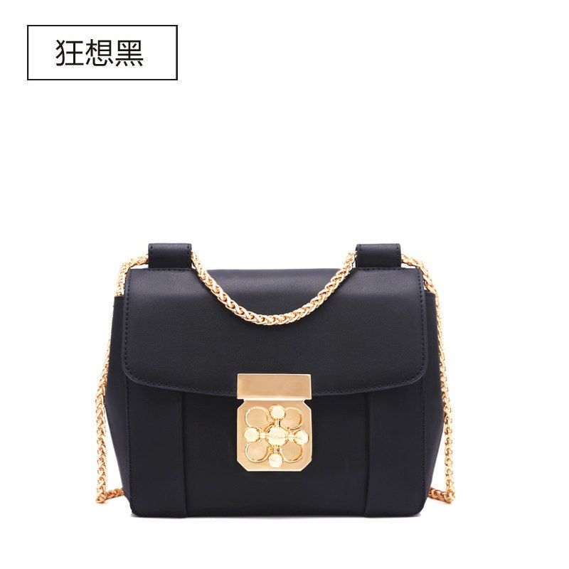拉菲斯汀女包包2018新款春夏斜挎包牛皮迷你包单肩包链条包小方包 狂想黑