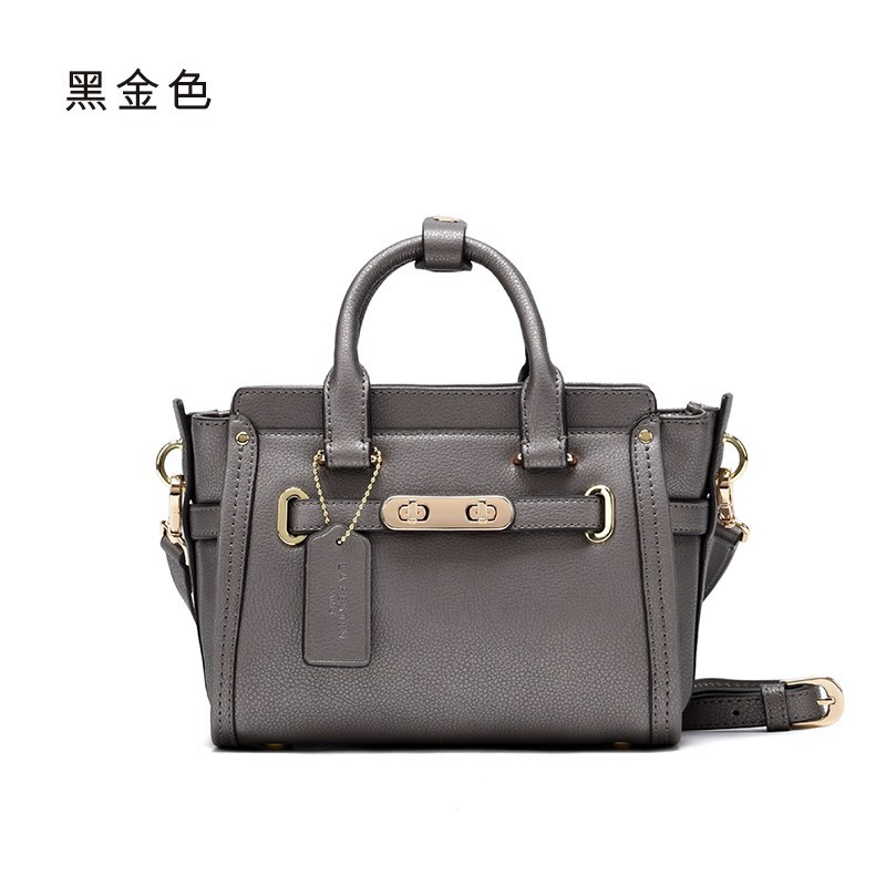 拉菲斯汀牛皮女包包2018新款春夏斜挎包迷你机车包糖果小包手提包_1 黑金色