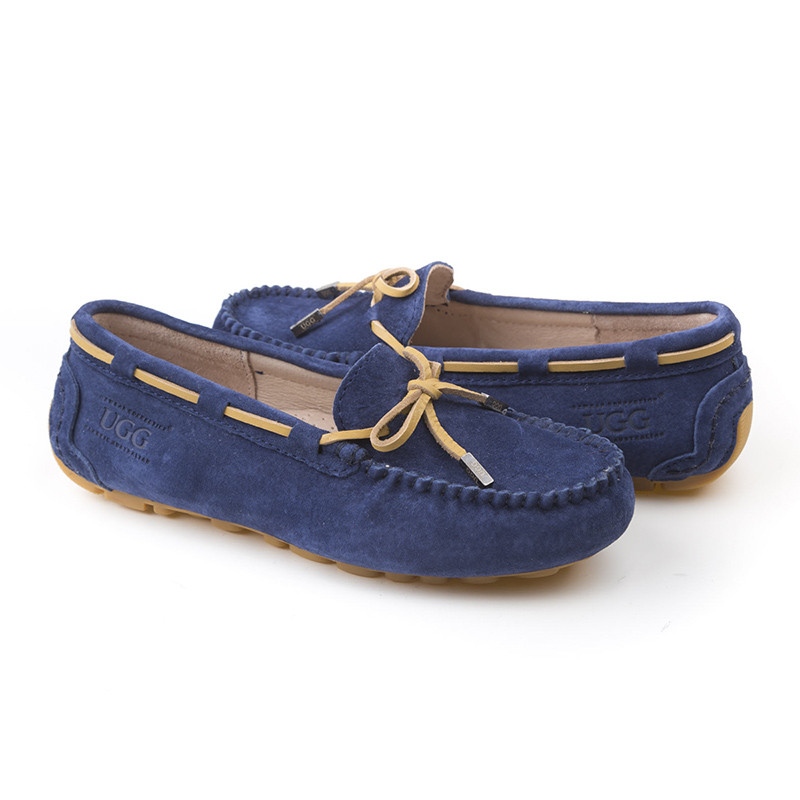 OZWEAR UGG OB150II 女鞋春夏舒适女豆豆鞋女鞋一脚蹬显瘦船鞋 蓝色 39码