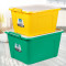 茶花收纳箱塑料大号有盖箱子衣物被子玩具收纳整理箱收纳盒储物箱 68L绿色