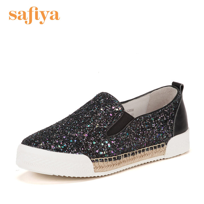 索菲娅Safiya春季渔夫乐福低跟休闲学生个性鞋女SF61112058_jVV63 黑色 37