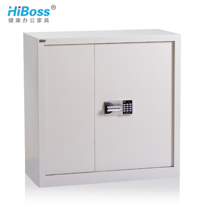 HiBoss 文件柜 密码柜 钢制办公柜 矮柜保密柜 灰白色国宝锁带斗