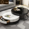 欧德里 现代简约创意茶台黑白圆形北欧大小户型茶几桌子客厅家具 茶几