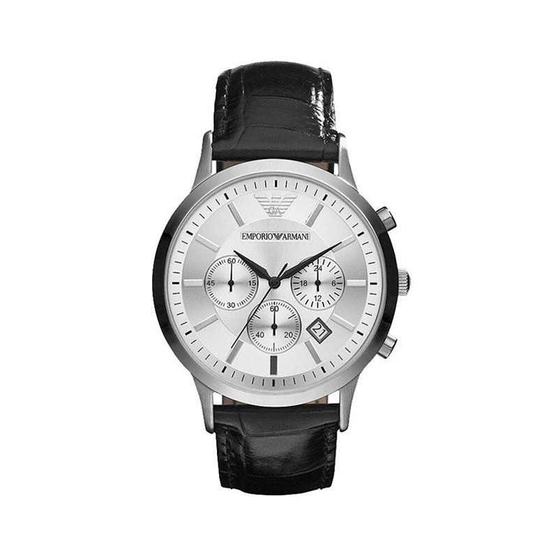 阿玛尼（Emporio Armani)潮流意大利风格简约时尚男士手表AR2432 银色