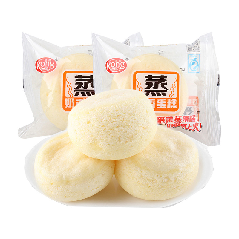港荣蒸蛋糕奶香122g饼干蛋糕奶香蒸蛋糕早餐面包网红零食小吃糕点奶香