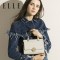 ELLE（她）2018年春夏新品女包 时尚马卡龙色百搭手提单肩斜挎包 牛皮小方包 70596 灰色