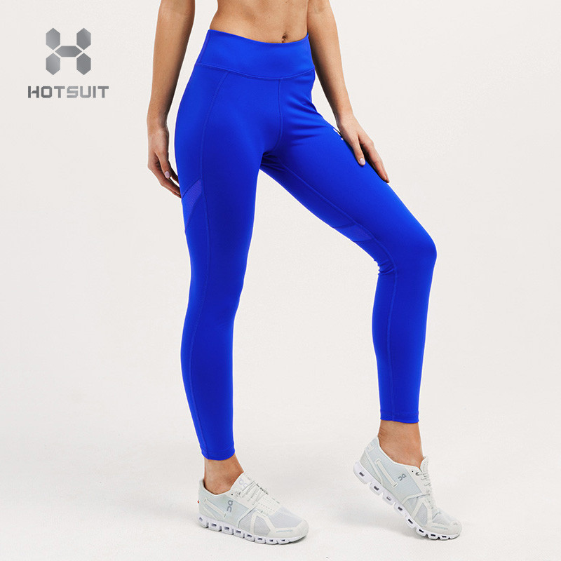 HOTSUIT后秀健身裤女弹力速干透气紧身运动裤打底裤训练裤6703016 海风蓝 M