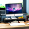 电脑显示器办公 台式桌面增高架子底座支架桌上键盘收纳垫高置物架 桌面小书架原木色