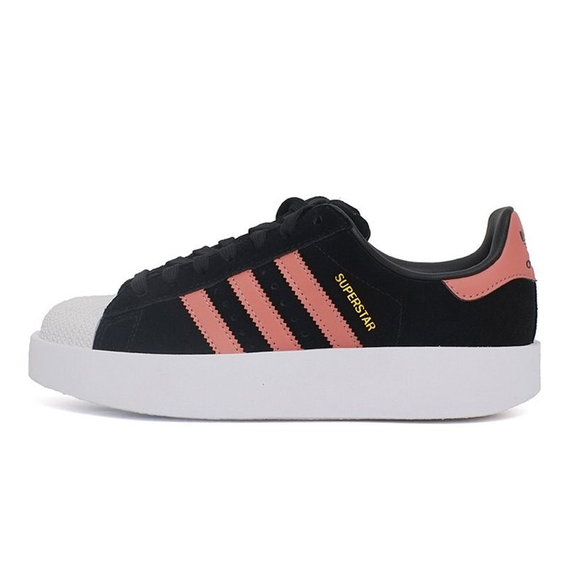 ADIDAS阿迪达斯三叶草春季新款SUPERSTAR女子休闲鞋CQ2826 1号黑色/1号黑色/闪光粉紫 38.5