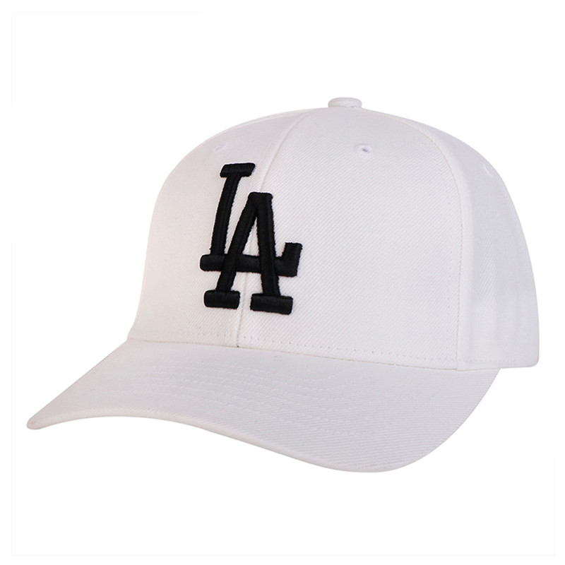 MLB LA道奇棒球帽 防晒遮阳男女款纯白黑标鸭舌帽 32CPIF741-07W 白色黑色无侧标NY