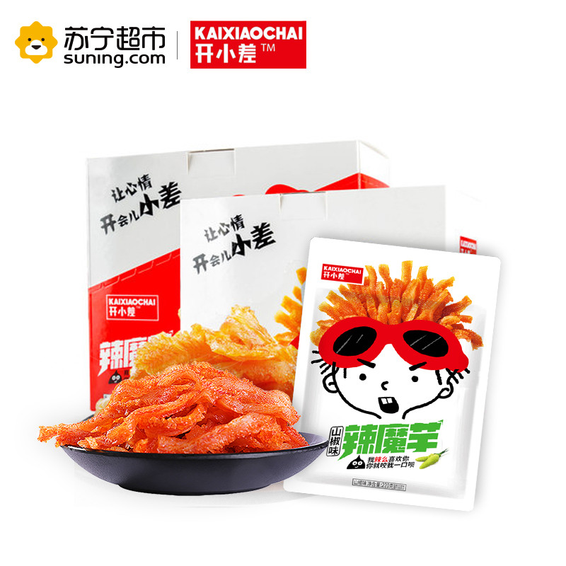 开小差山椒味220g辣魔芋素毛肚休闲小吃