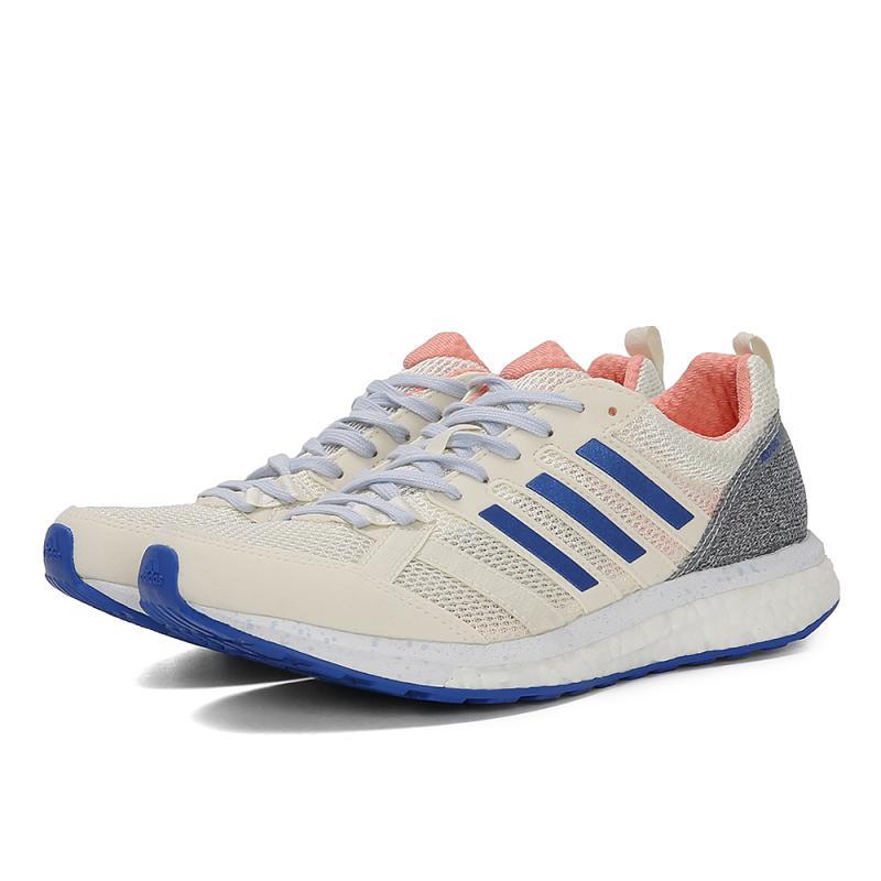 adidas阿迪达斯2018女子adizerotempo9w跑步adizero跑步鞋_2 汉玉白/灰色/高光蓝 37码