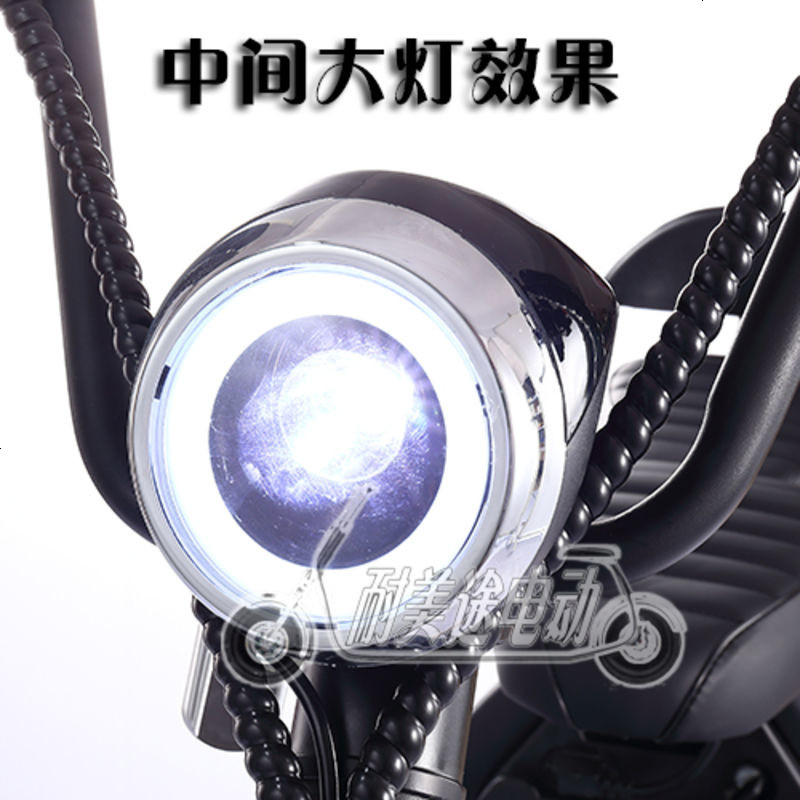哈雷电瓶车电动车天使眼仪码速度里程电量表配件大灯喇叭钥匙电锁 圆形天使眼大灯无蓝牙(带速度）