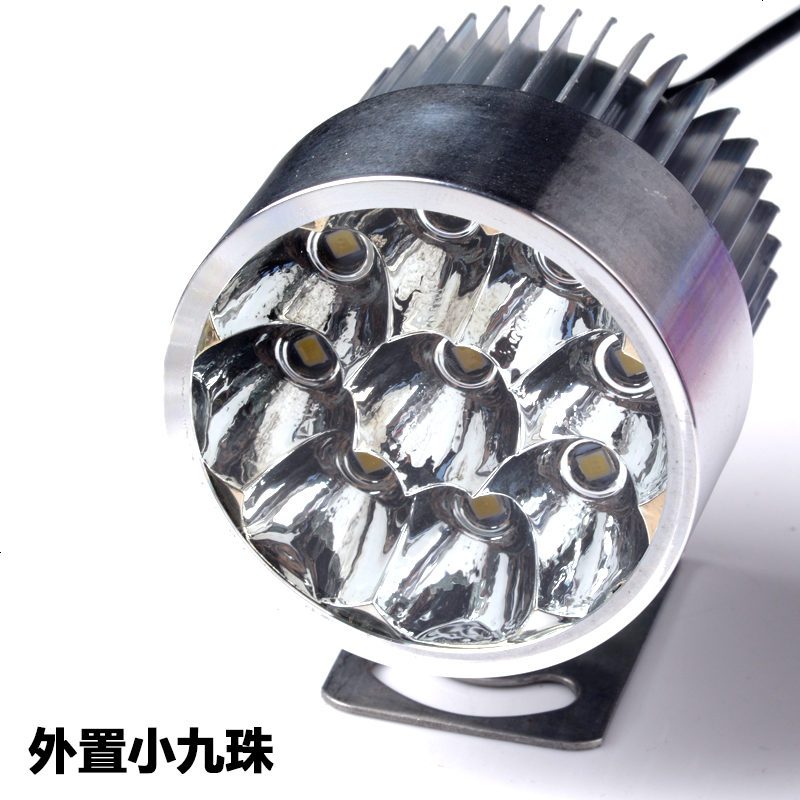 货汽车大灯三轮车灯超亮防水电动车摩托车led外置灯12V-80v改装灯 九珠小霸王