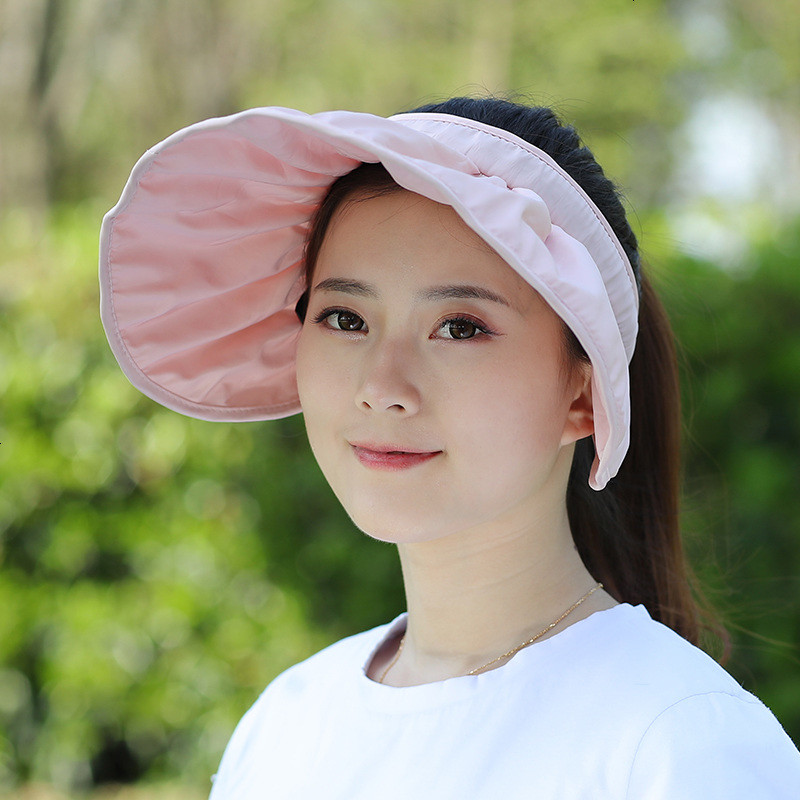 173_电动摩托车防晒衣电瓶车电动车帽子女夏季骑车遮脸不防紫外线户外_718 防晒帽（发箍两用）-粉色