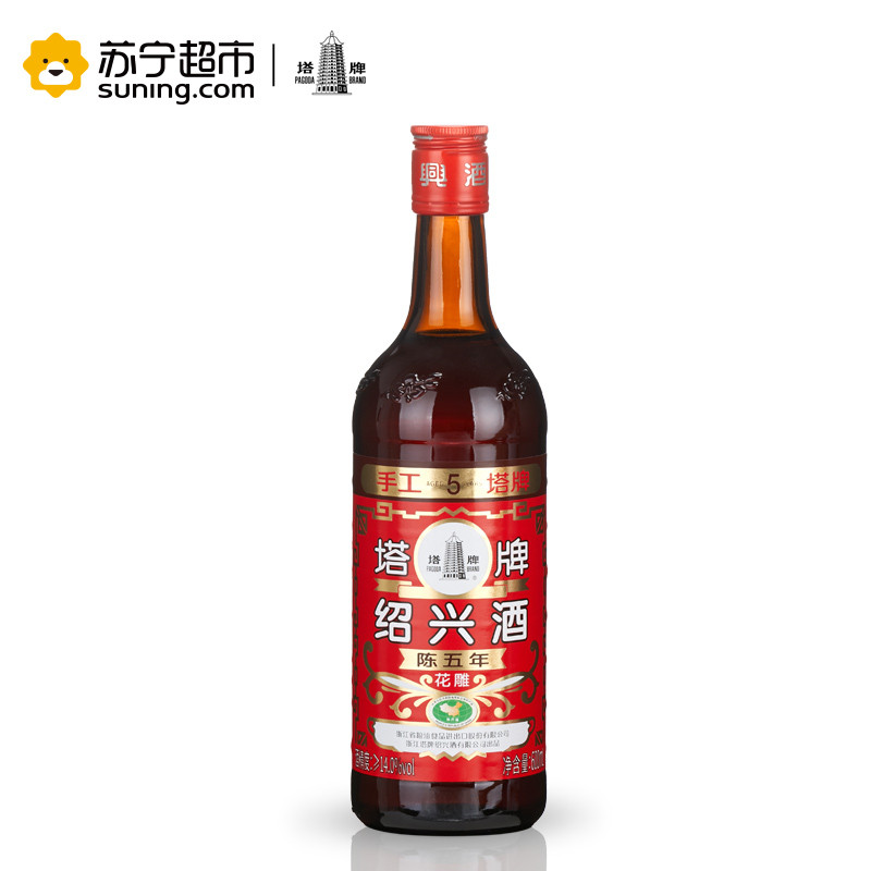 塔牌 红牌陈五年花雕酒 600ml 单瓶装