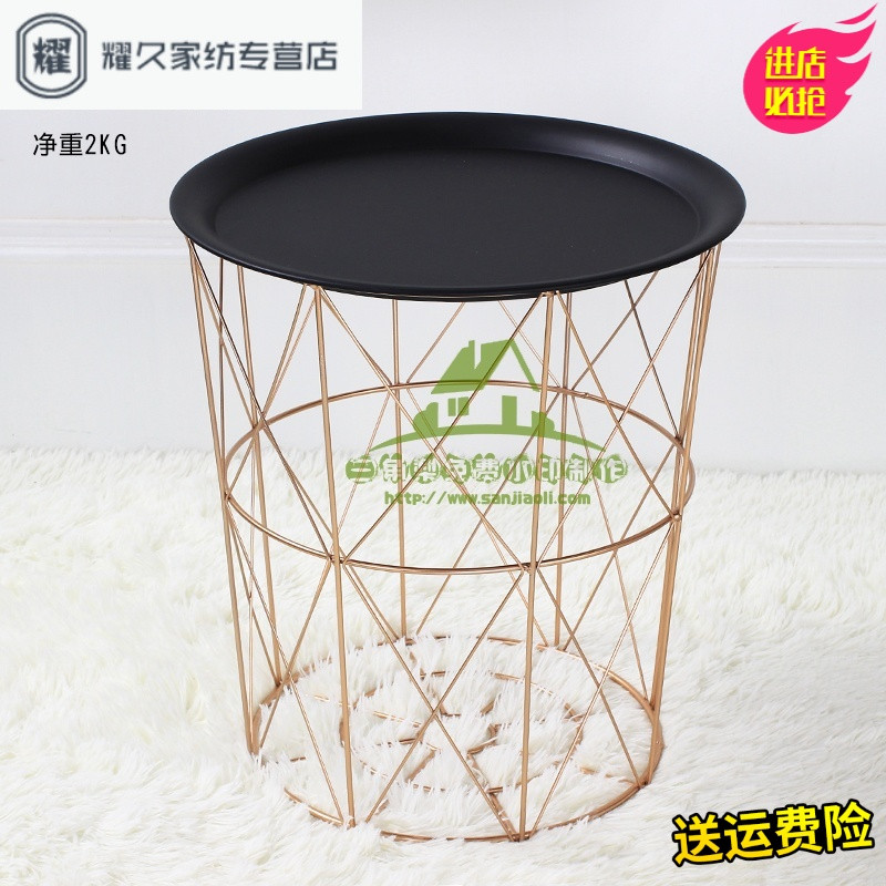 永德吉北欧铁艺脏衣篮衣物整理收纳篮子玩具杂物收纳筐大号脏衣篓洗衣篮 大号玫瑰金
