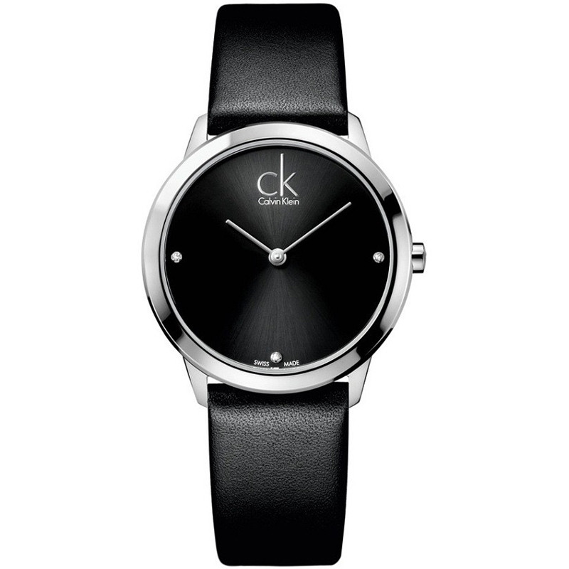 CK卡文克莱（CalvinKlein）手表男表限量版 MINIMAL简约时尚黑盘钢带石英男士女士情侣表K3M214X1 K3M221CS
