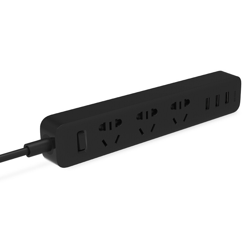 小米（MI）插线板（含3口USB 2A快充）黑色 NRB4028CN