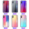 机伴 苹果iphone8plus/7Plus手机壳苹果6/6splus苹果X新款TPU镭射极光渐变钢化玻璃手机壳/保护套 苹果X-青变粉