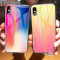 机伴 苹果iphone8plus/7Plus手机壳苹果6/6splus苹果X新款TPU镭射极光渐变钢化玻璃手机壳/保护套 苹果6/6s-渐变彩