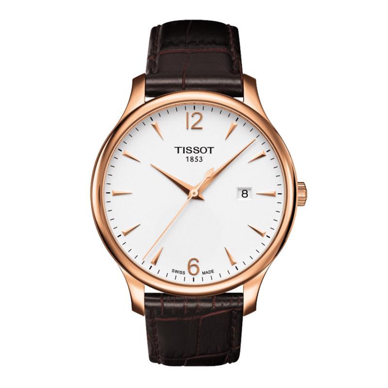 Tissot 天梭俊雅系列皮带男士石英表T063.610.36.037.00 白色
