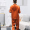 爱心鼠(Aixinshu) 秋天纯色仿真丝开衫长袖情侣睡衣居家服春秋季冰丝男士女士家居服套装9430 女款L码 1号款