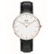 DW Daniel Wellington 丹尼尔·惠灵顿 男表 金色边 皮革带 超薄男士 石英表 男 010_464 白色