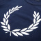 Fred Perry 男装新款 LOGO印花英伦风纯棉短袖T恤 M1532 L 蓝色