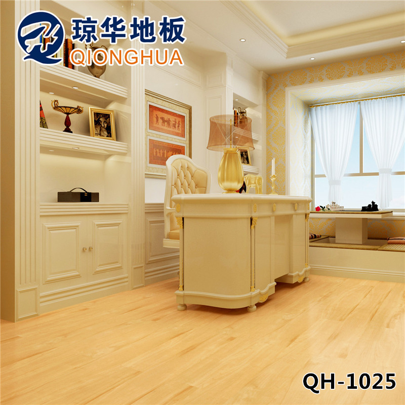 琼华环保自粘木纹石塑PVC地板革地毯纹塑料塑胶地板石纹地板胶家用地板纸加厚地板贴防水片材地板 木纹长条-1025（152.4mm*长914.4mm） 2.0mm